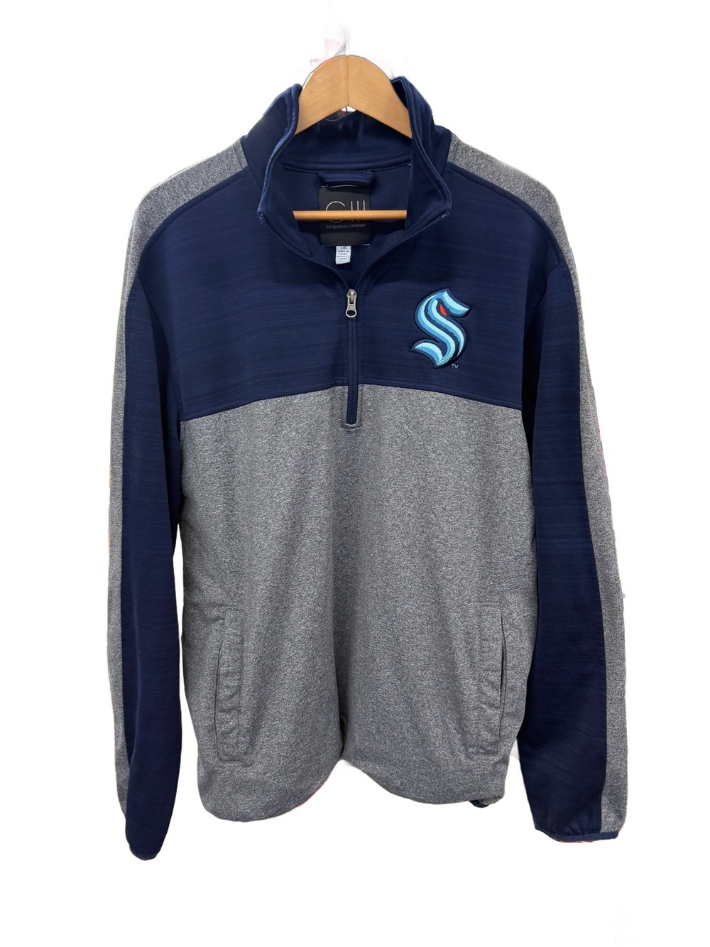G-III Sports Carl Banks Seattle Kraken NHL Men’s Large Quarter Zip Jacket L
